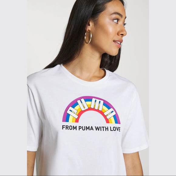 PUMA Pride Graphic Tee From Puma With Love Shirt - Picture 12 of 16